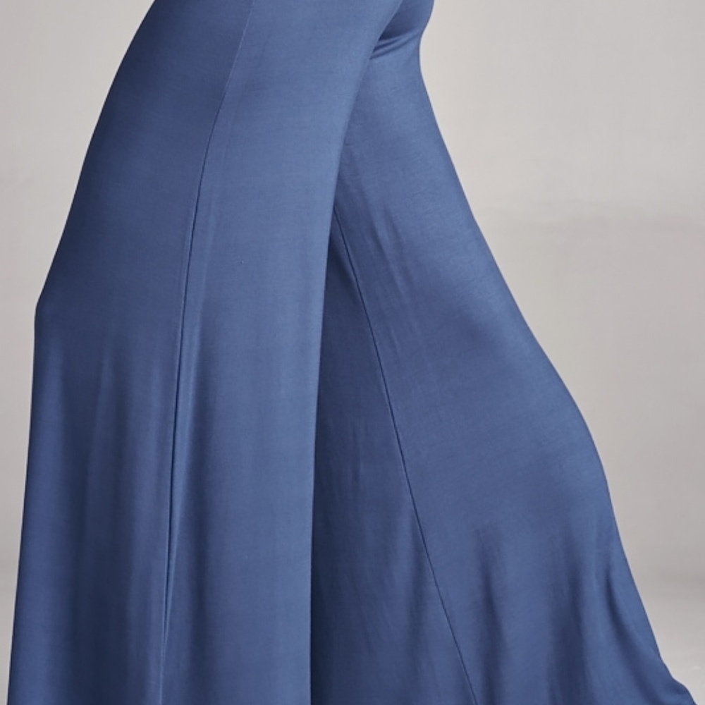 Plus Size Wide Legs Soft Maxi Pants in INDIGOBLUE - Picture 2 of 4
